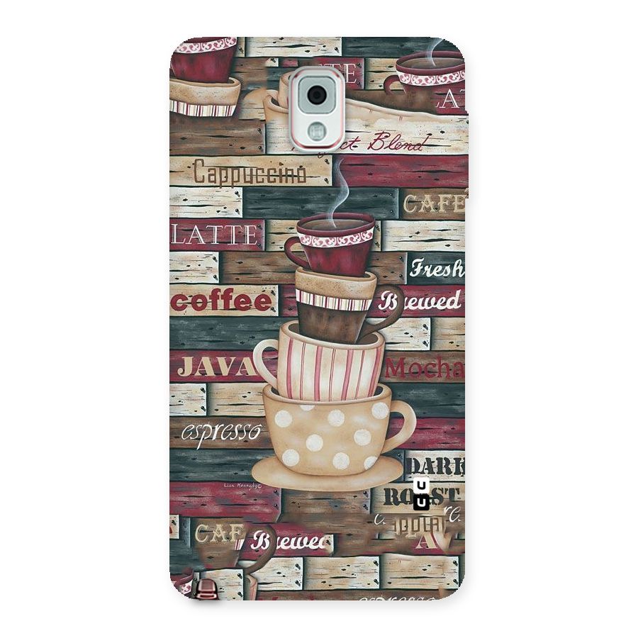 Cute Coffee Cups Back Case for Galaxy Note 3