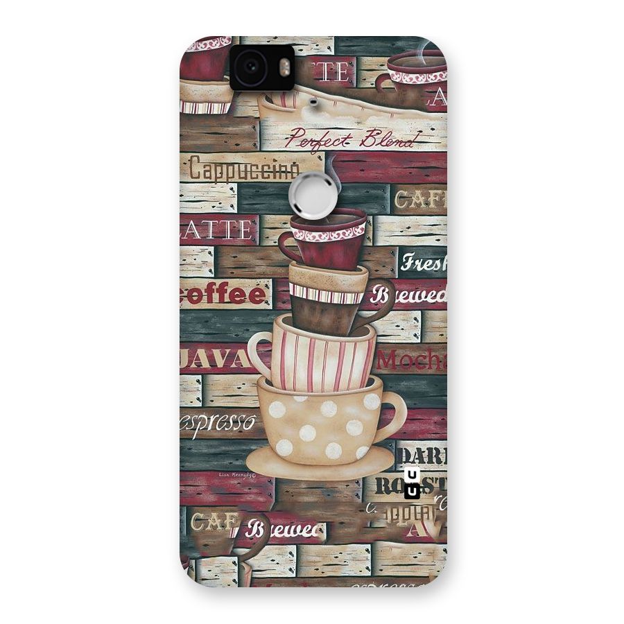 Cute Coffee Cups Back Case for Google Nexus-6P