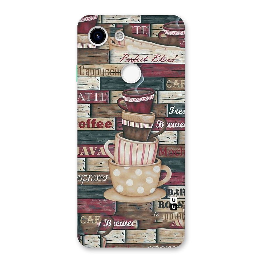 Cute Coffee Cups Back Case for Google Pixel 3