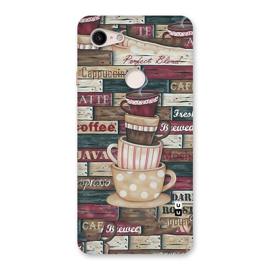 Cute Coffee Cups Back Case for Google Pixel 3 XL