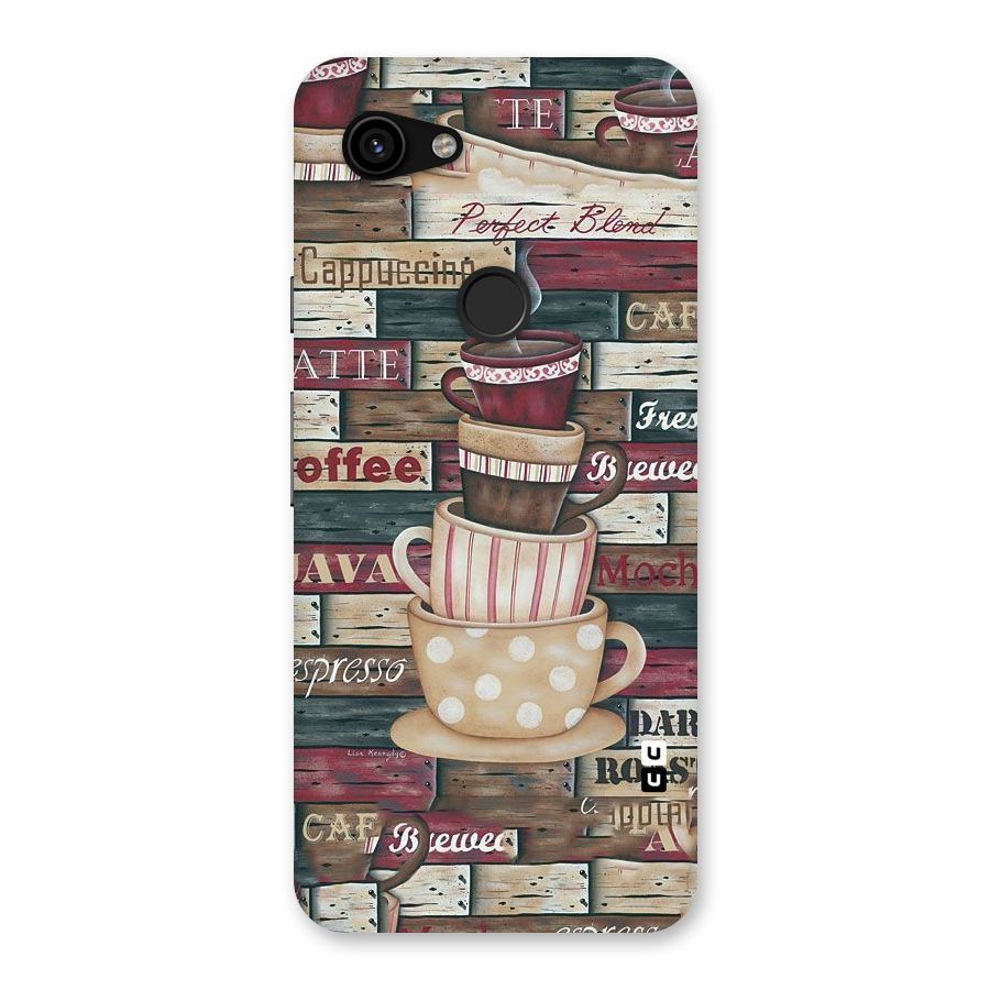 Cute Coffee Cups Back Case for Google Pixel 3a