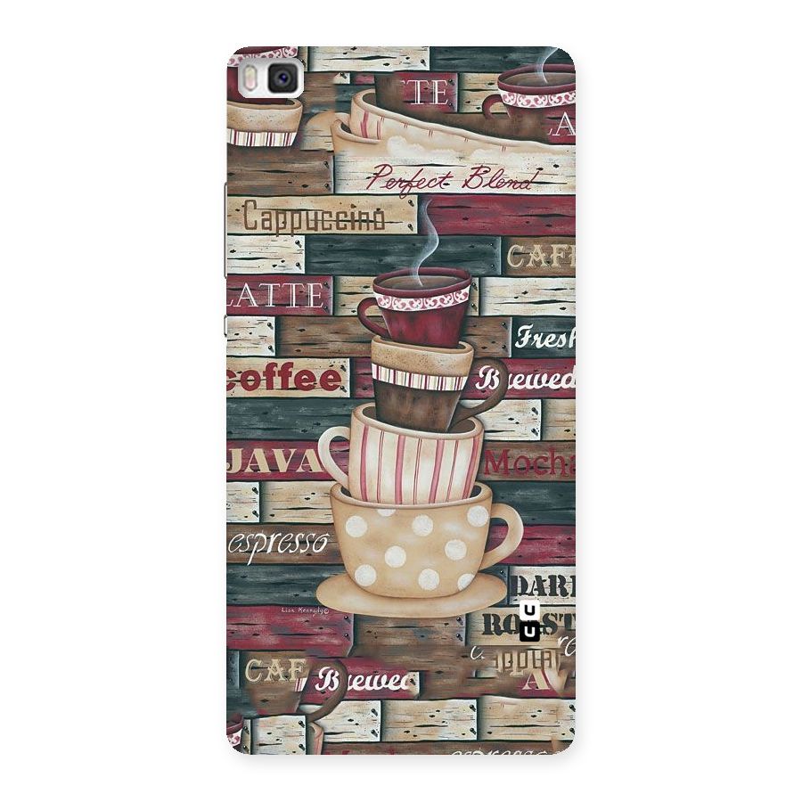 Cute Coffee Cups Back Case for Huawei P8