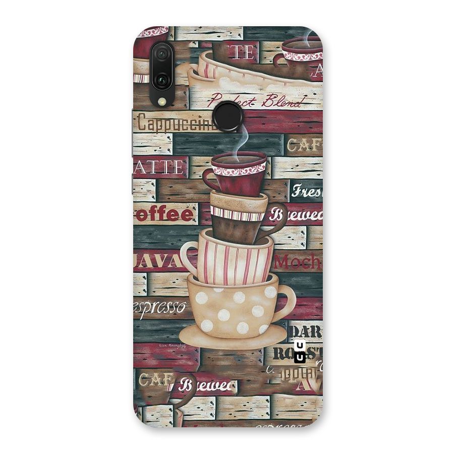 Cute Coffee Cups Back Case for Huawei Y9 (2019)