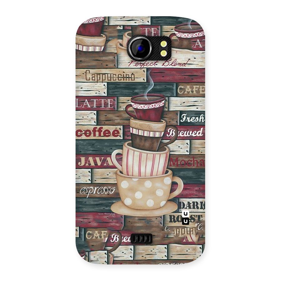 Cute Coffee Cups Back Case for Micromax Canvas 2 A110