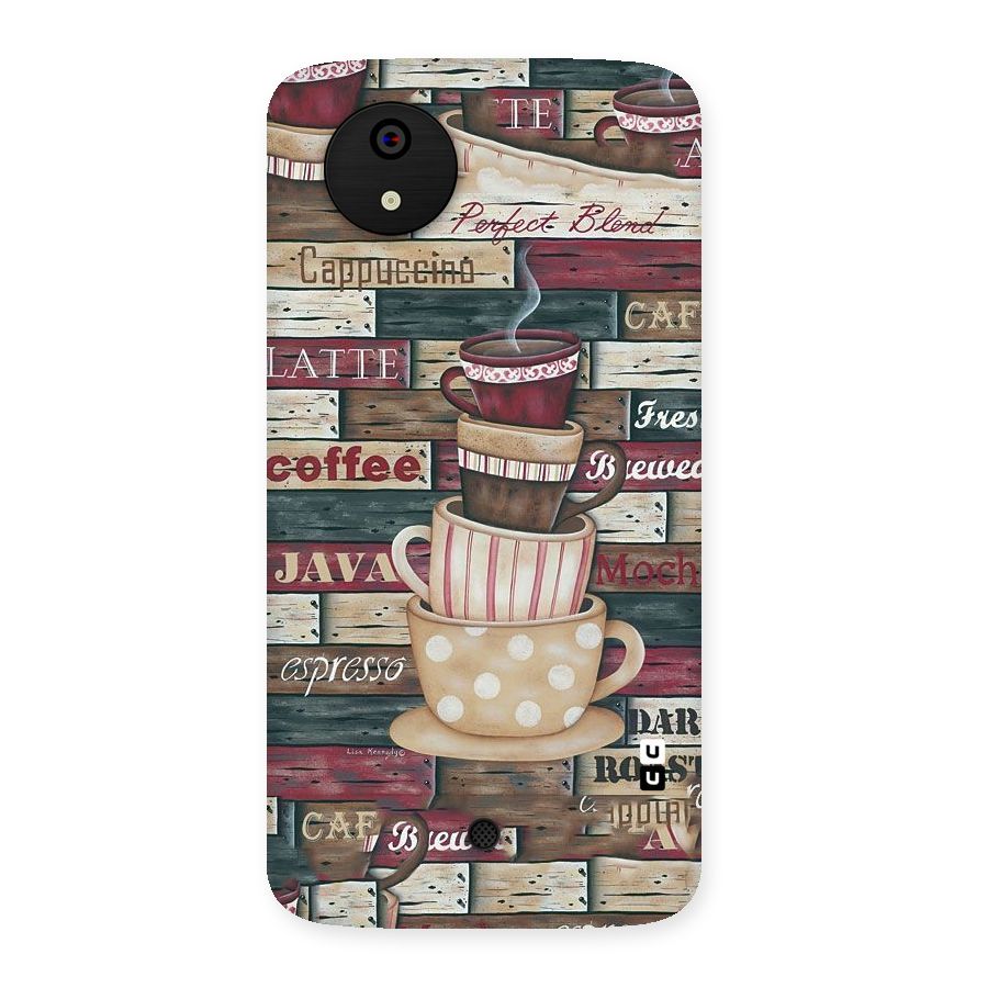 Cute Coffee Cups Back Case for Micromax Canvas A1