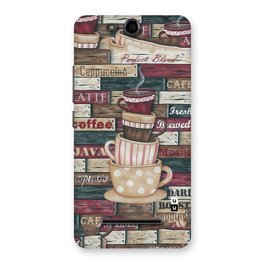Cute Coffee Cups Back Case for Micromax Canvas Juice 3 Q392