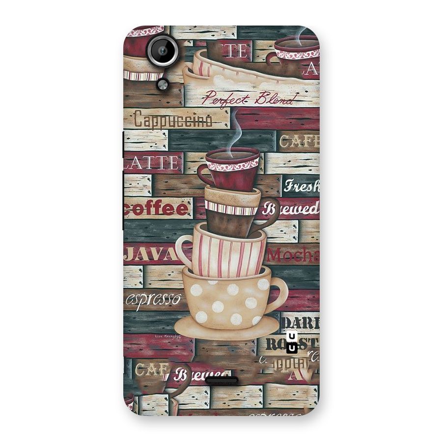 Cute Coffee Cups Back Case for Micromax Canvas Selfie Lens Q345