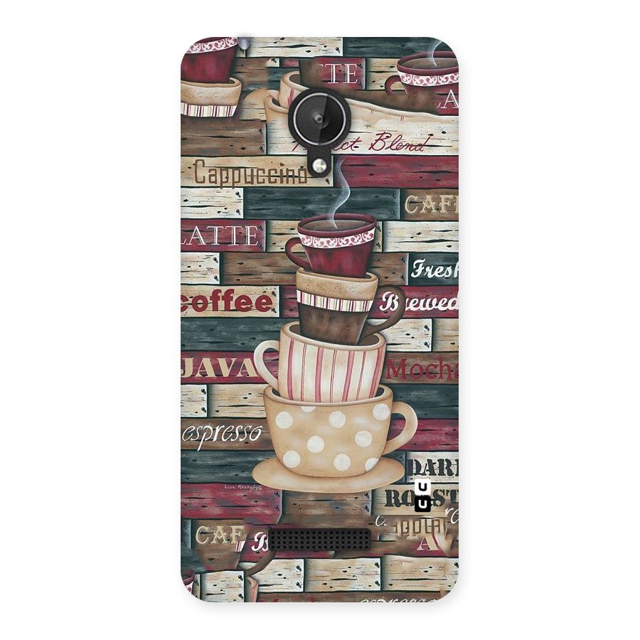 Cute Coffee Cups Back Case for Micromax Canvas Spark Q380