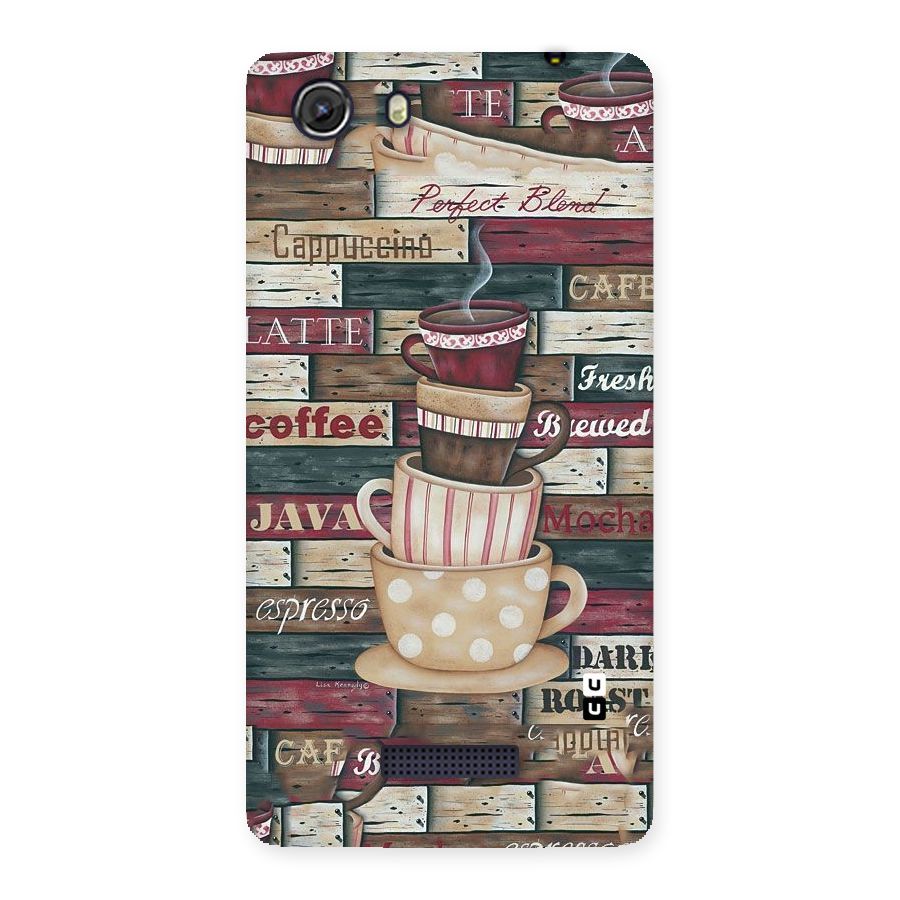 Cute Coffee Cups Back Case for Micromax Unite 3
