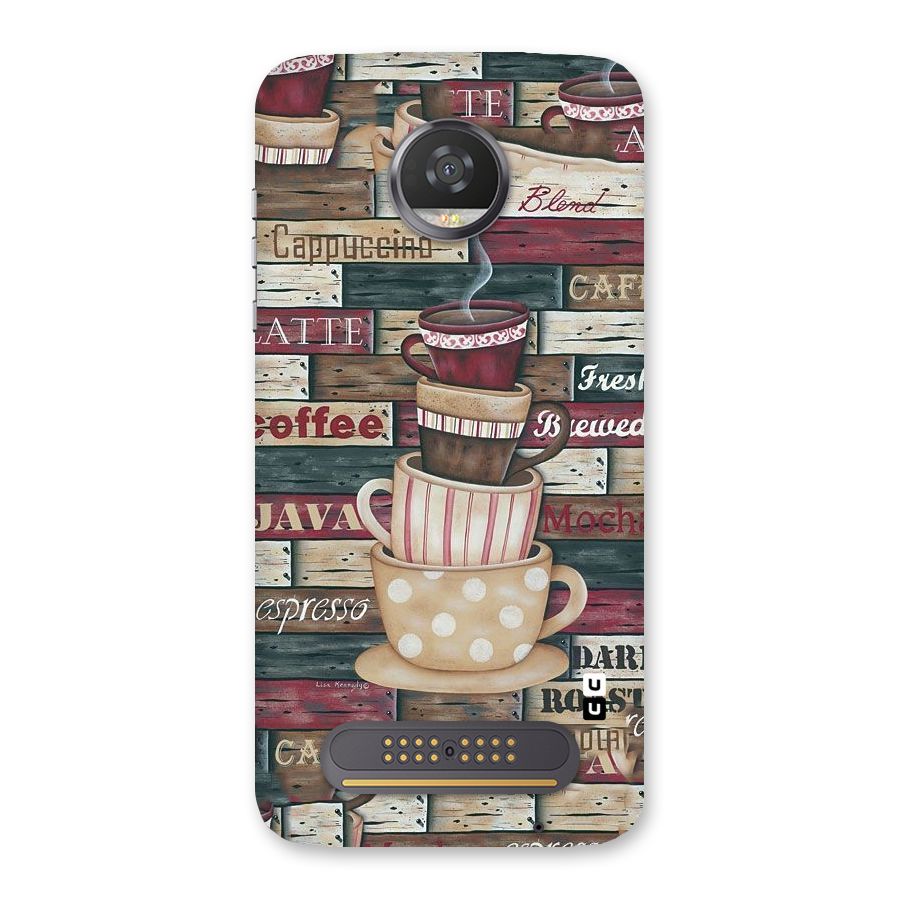 Cute Coffee Cups Back Case for Moto Z2 Play