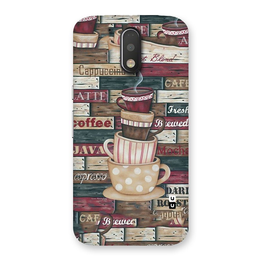 Cute Coffee Cups Back Case for Motorola Moto G4 Plus