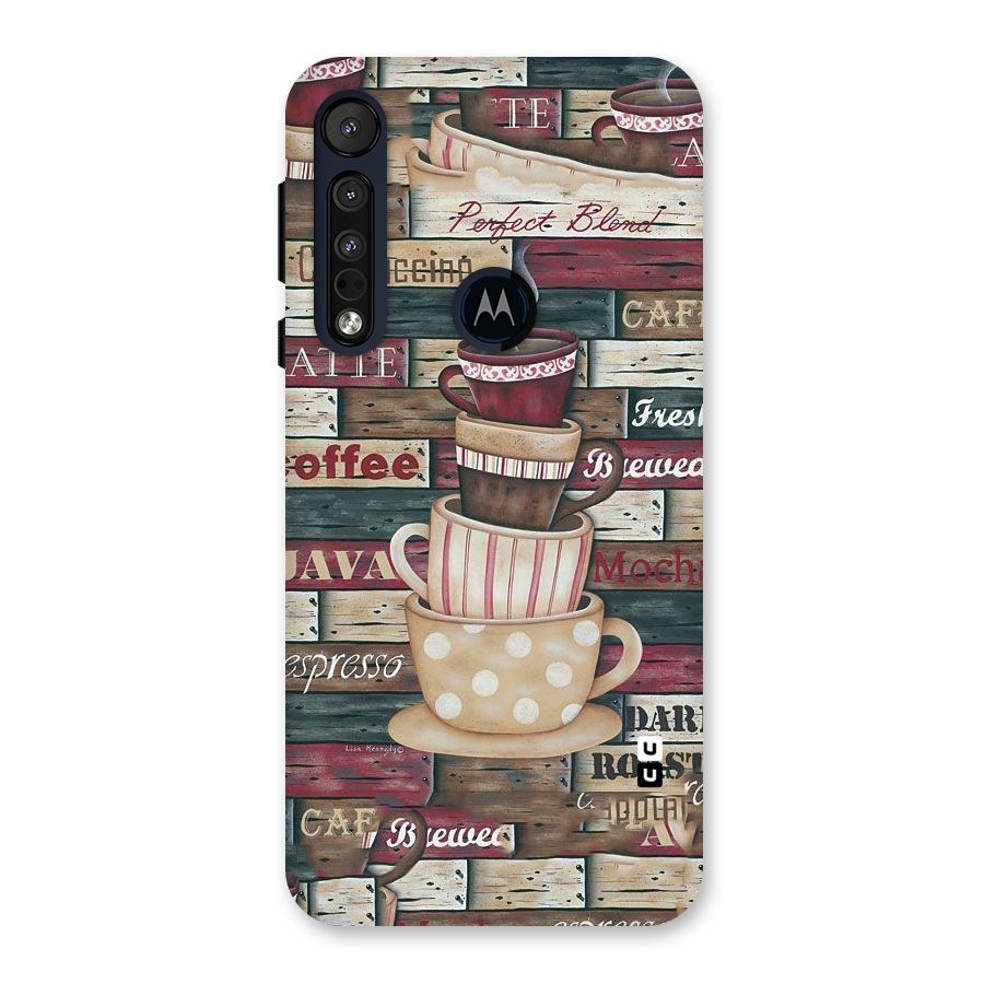 Cute Coffee Cups Back Case for Motorola One Macro