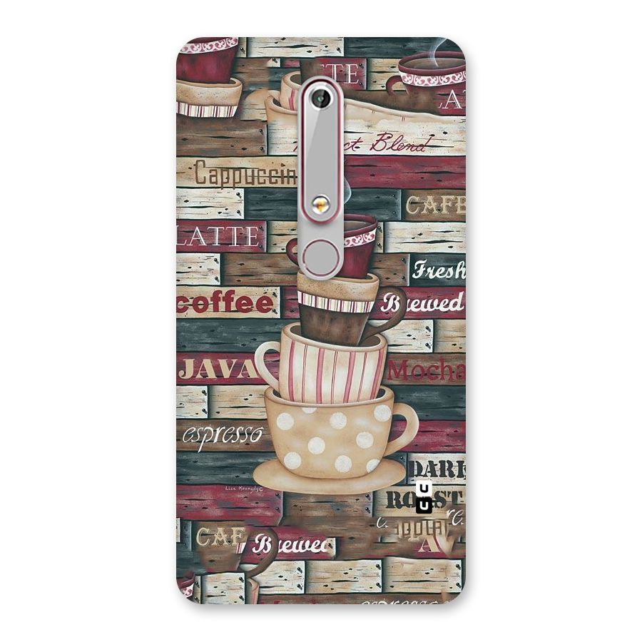 Cute Coffee Cups Back Case for Nokia 6.1