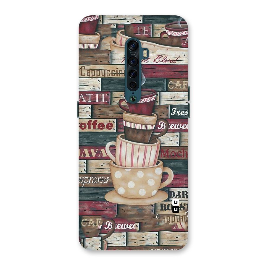 Cute Coffee Cups Back Case for Oppo Reno2