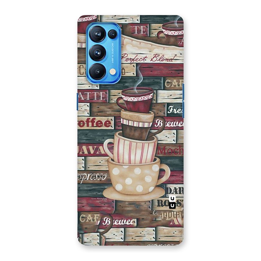Cute Coffee Cups Back Case for Oppo Reno5 Pro 5G