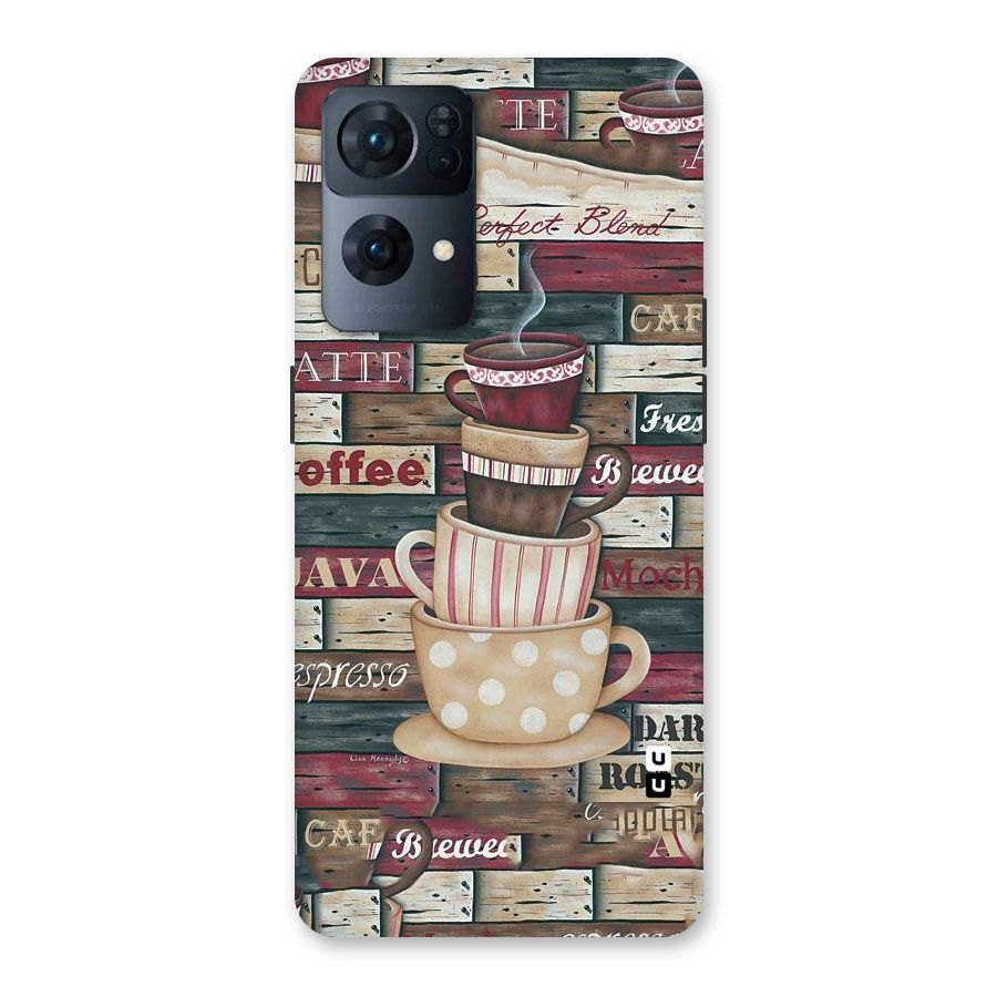 Cute Coffee Cups Back Case for Oppo Reno7 Pro 5G