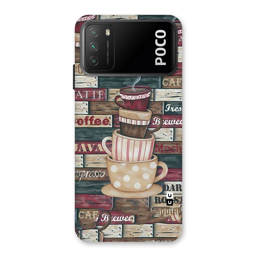 Cute Coffee Cups Back Case for Poco M3