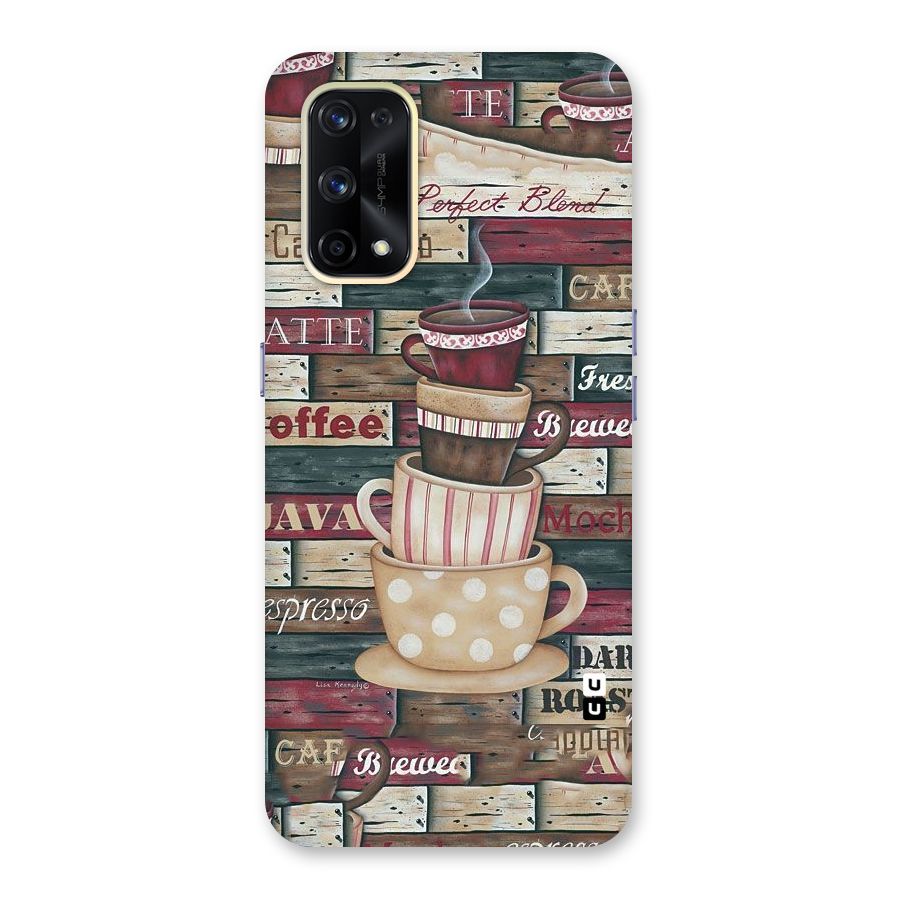 Cute Coffee Cups Glass Back Case for Realme X7 Pro
