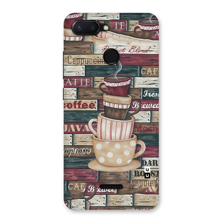 Cute Coffee Cups Back Case for Redmi 6