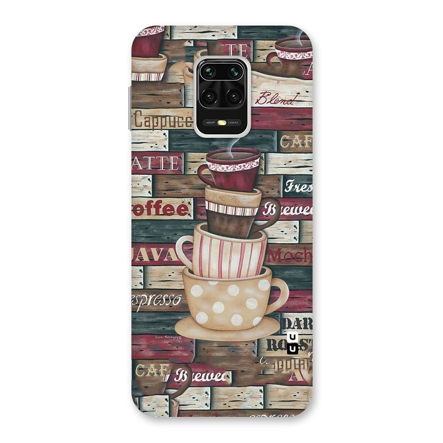 Cute Coffee Cups Back Case for Redmi Note 9 Pro