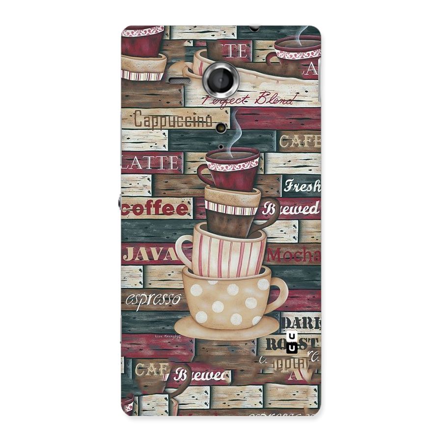 Cute Coffee Cups Back Case for Sony Xperia SP