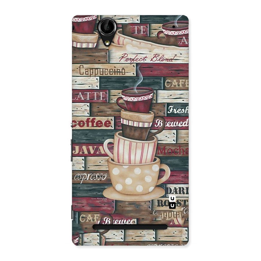 Cute Coffee Cups Back Case for Sony Xperia T2