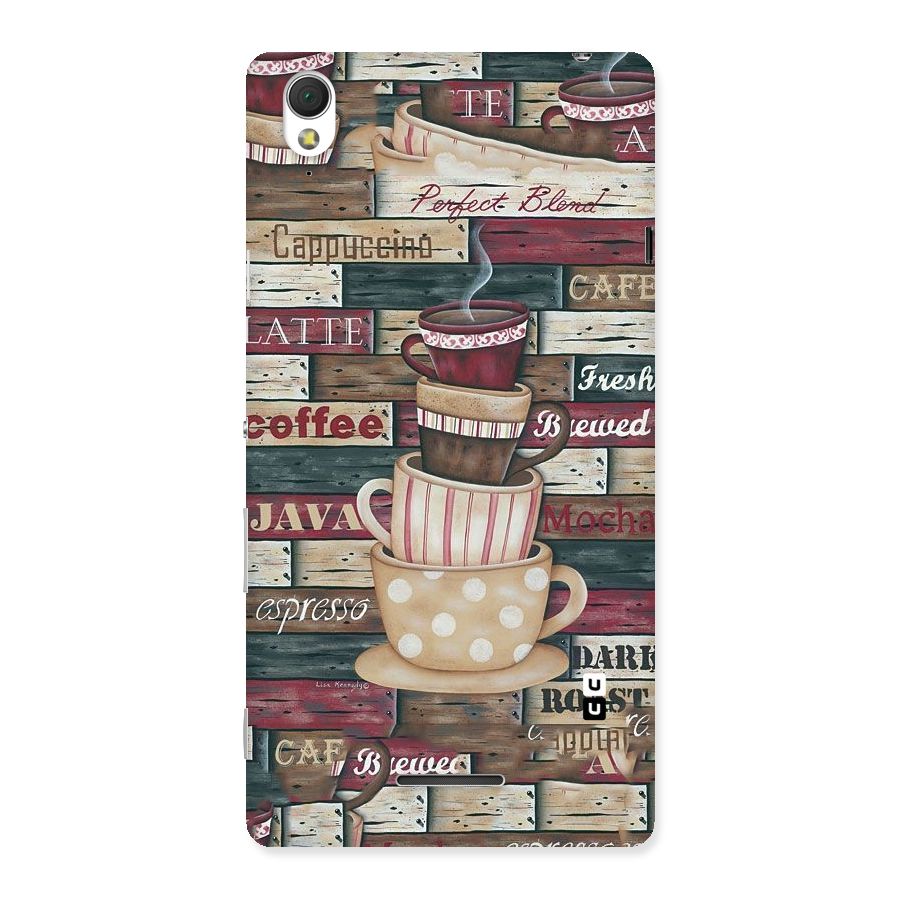 Cute Coffee Cups Back Case for Sony Xperia T3
