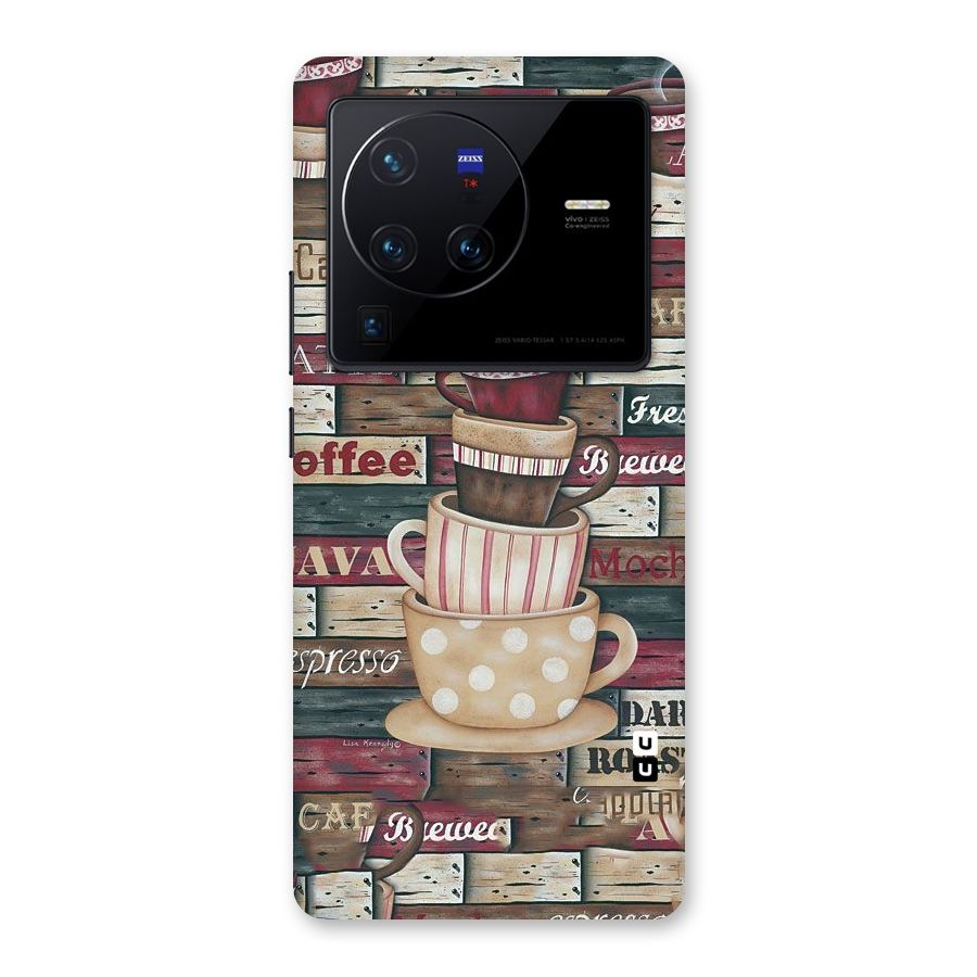 Cute Coffee Cups Back Case for Vivo X80 Pro