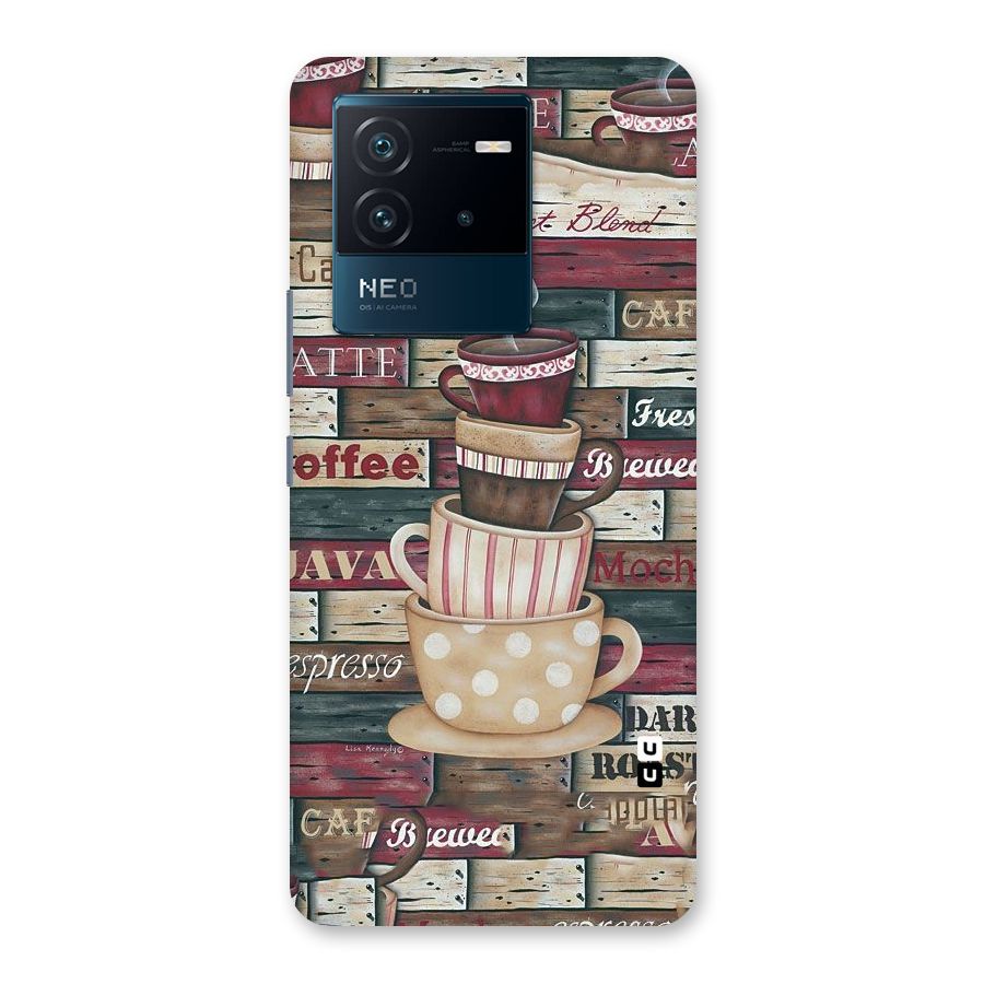 Cute Coffee Cups Back Case for Vivo iQOO Neo 6 5G