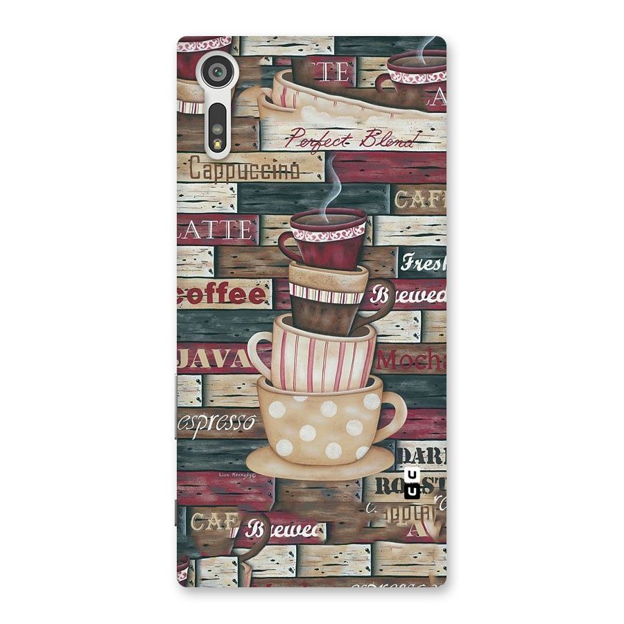 Cute Coffee Cups Back Case for Xperia XZ