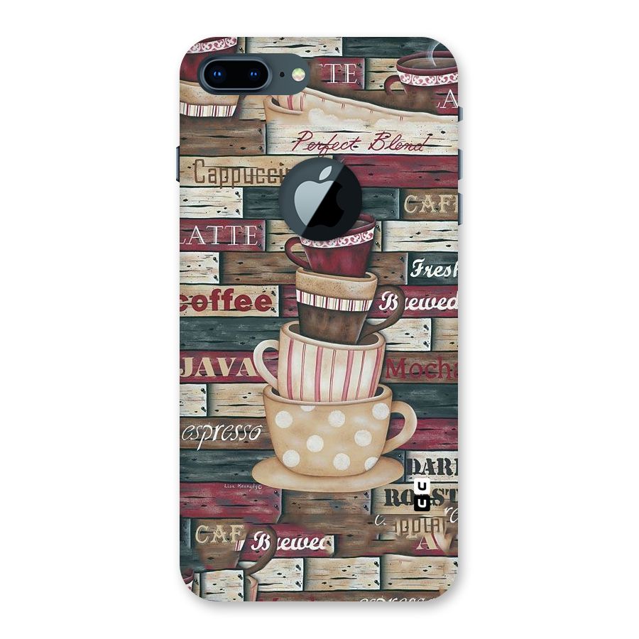 Cute Coffee Cups Back Case for iPhone 7 Plus Logo Cut