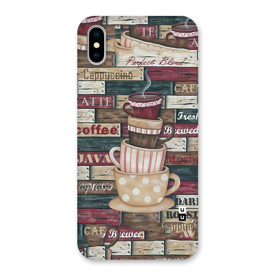 Cute Coffee Cups Back Case for iPhone XS