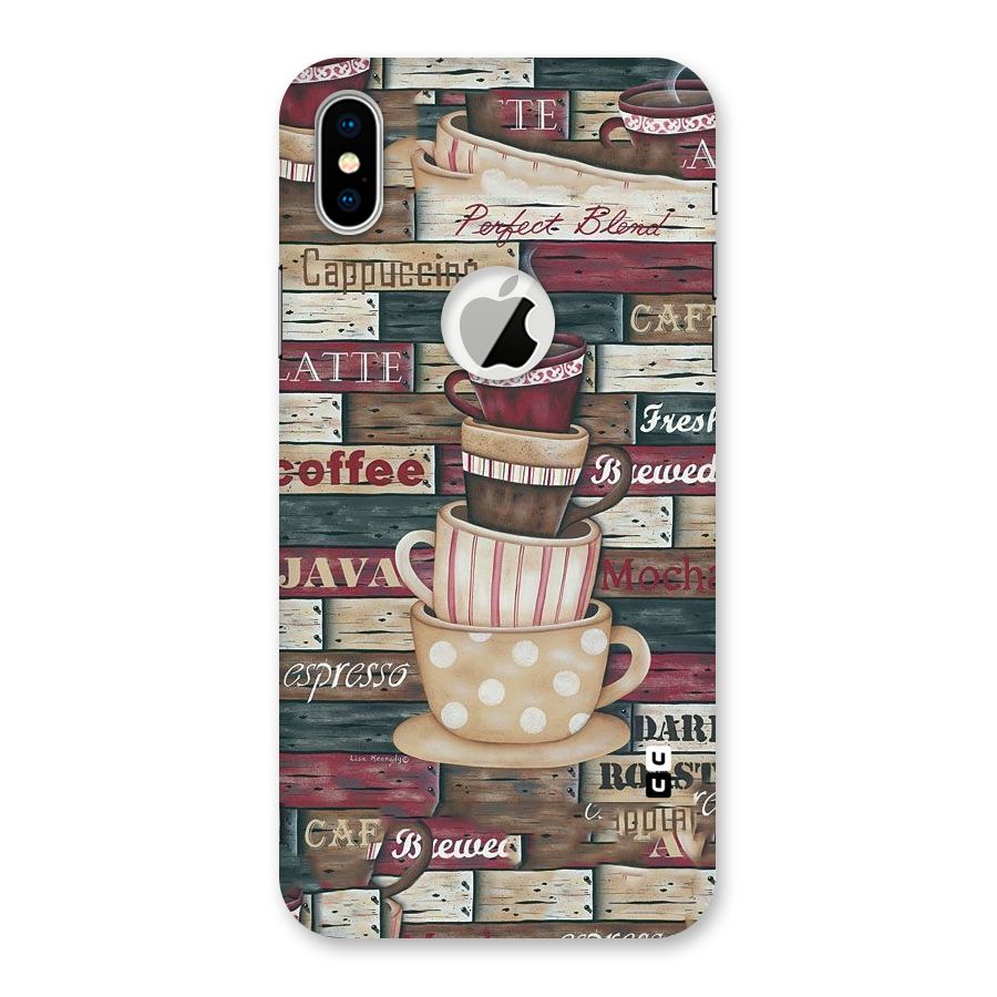 Cute Coffee Cups Back Case for iPhone X Logo Cut