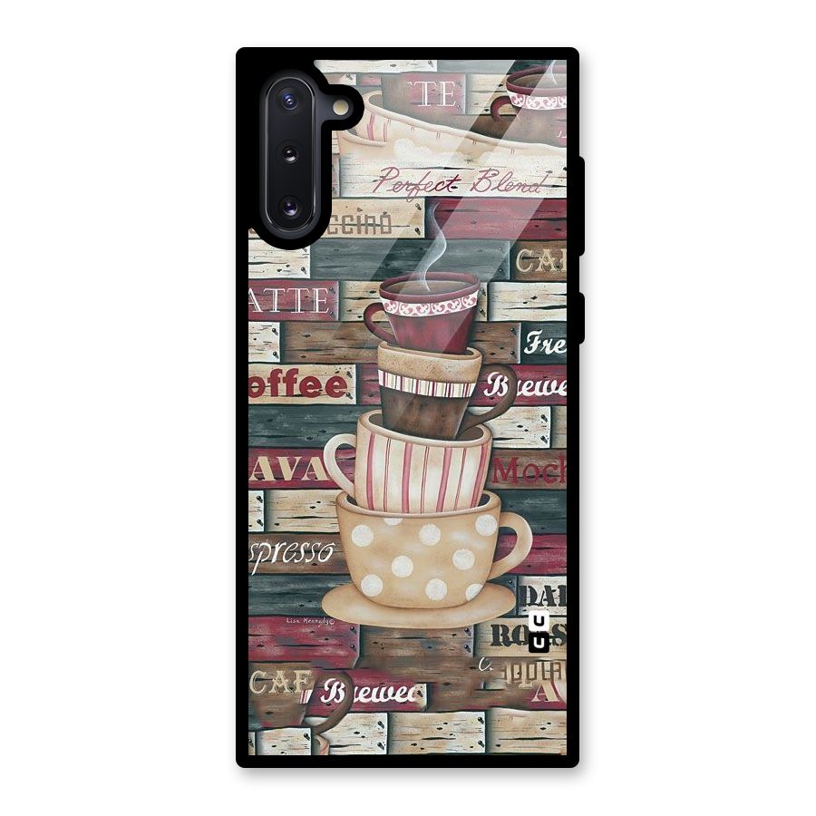 Cute Coffee Cups Glass Back Case for Galaxy Note 10