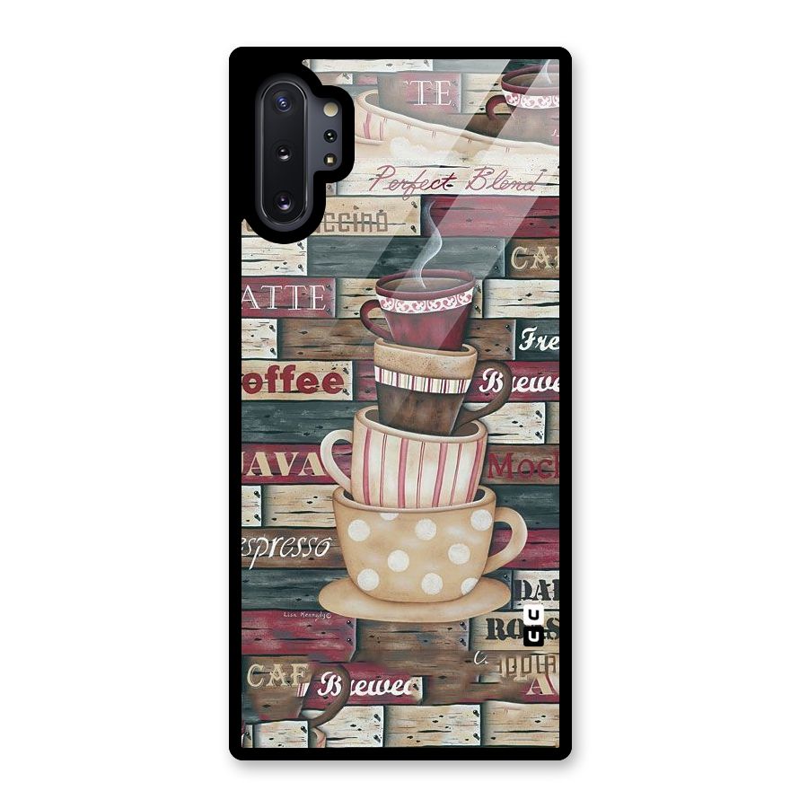 Cute Coffee Cups Glass Back Case for Galaxy Note 10 Plus