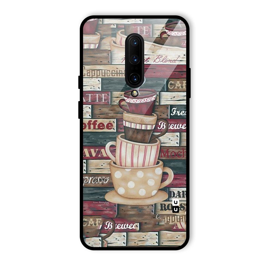 Cute Coffee Cups Glass Back Case for OnePlus 7 Pro