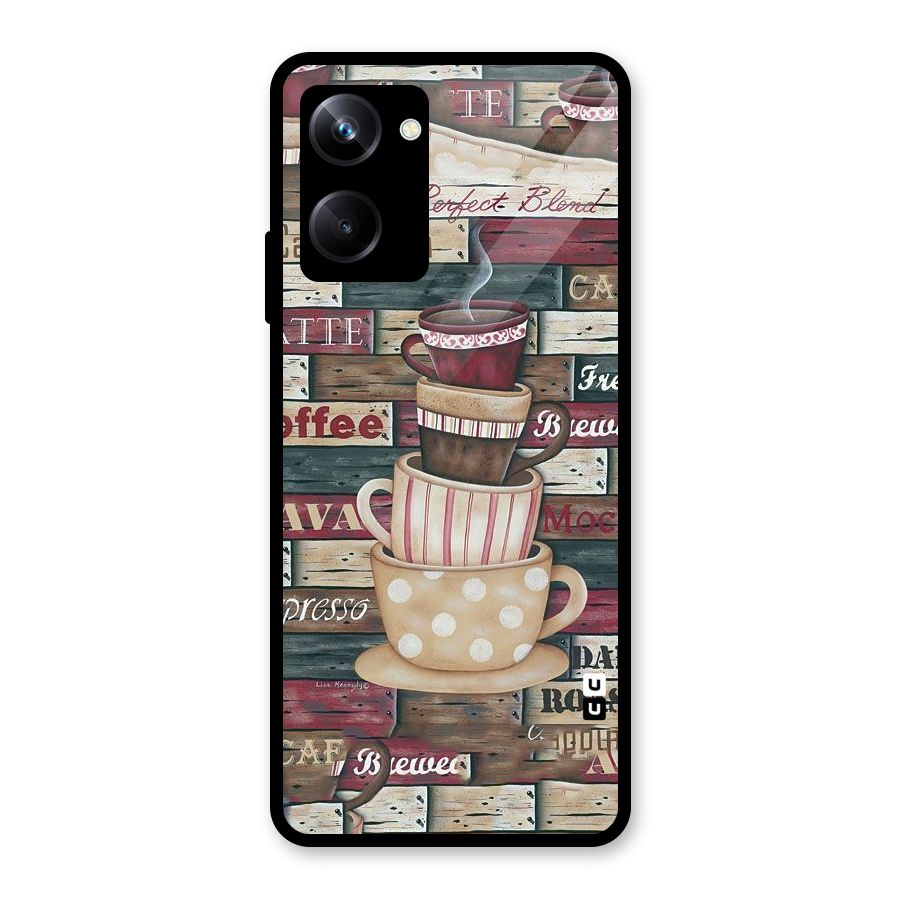 Cute Coffee Cups Glass Back Case for Realme 10 Pro