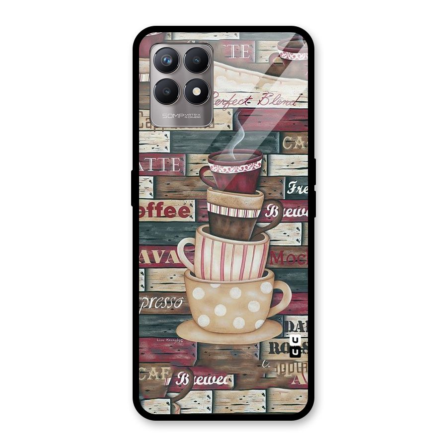 Cute Coffee Cups Glass Back Case for Realme Narzo 50