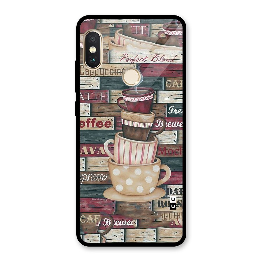 Cute Coffee Cups Glass Back Case for Redmi Note 5 Pro