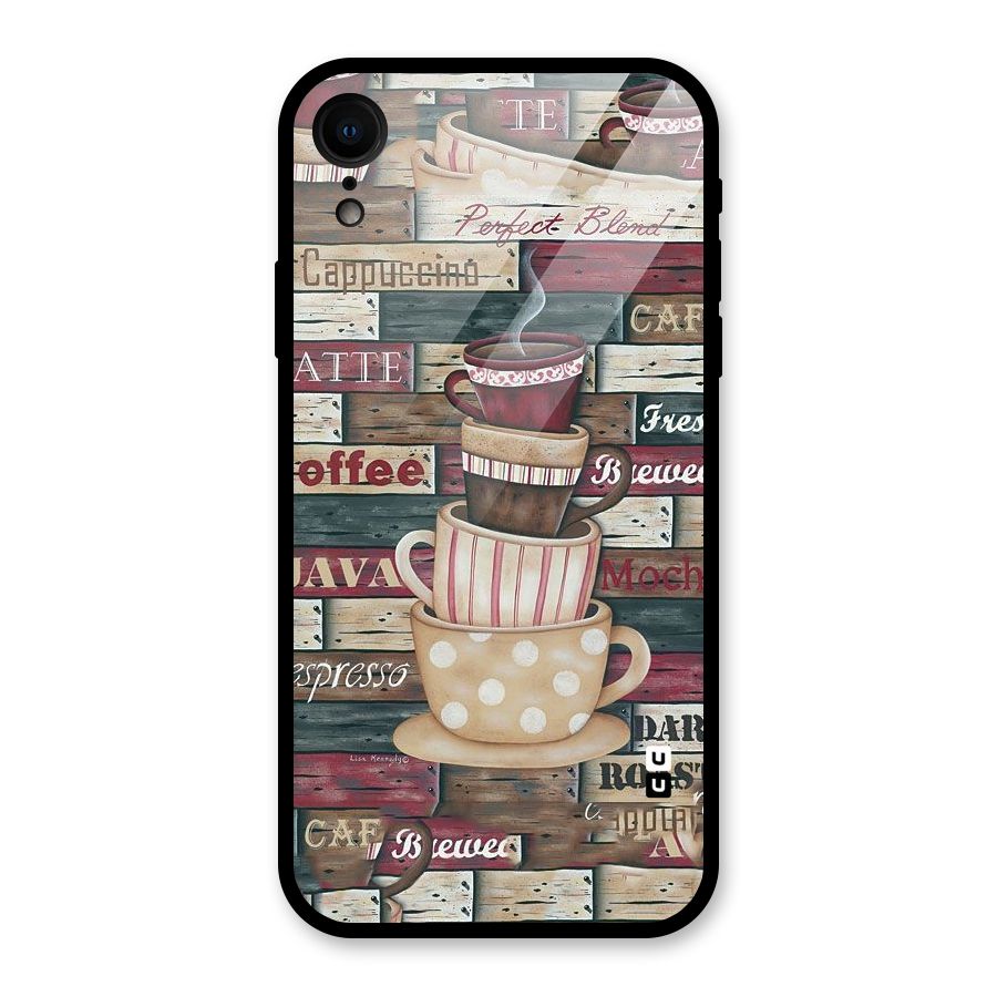 Cute Coffee Cups Glass Back Case for XR