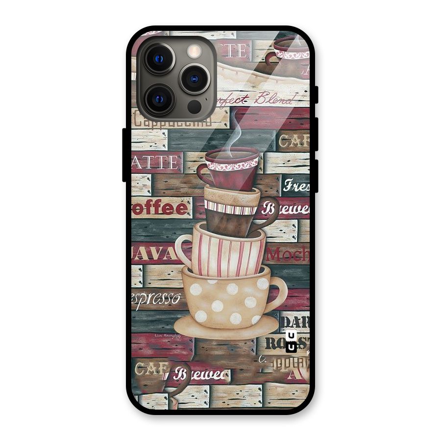 Cute Coffee Cups Glass Back Case for iPhone 12 Pro Max