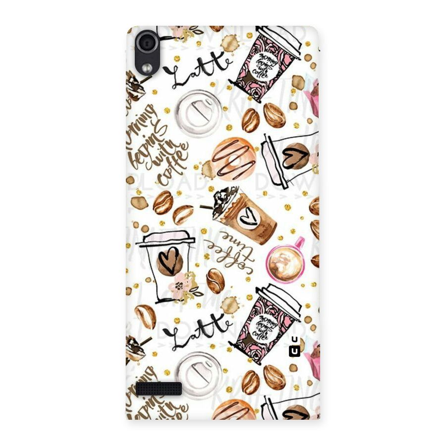 Cute Coffee Pattern Back Case for Ascend P6