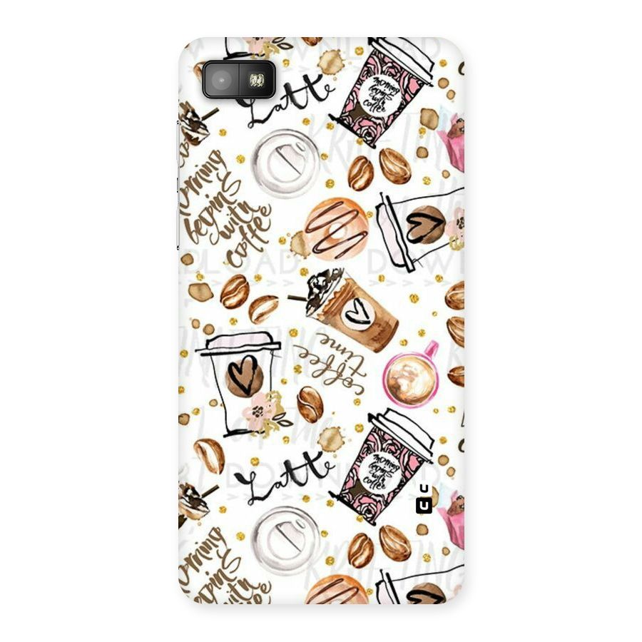 Cute Coffee Pattern Back Case for Blackberry Z10