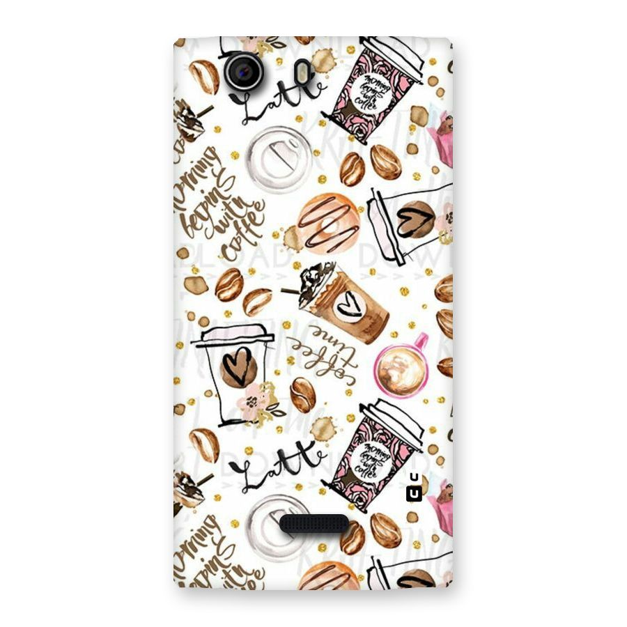Cute Coffee Pattern Back Case for Canvas Nitro 2 E311