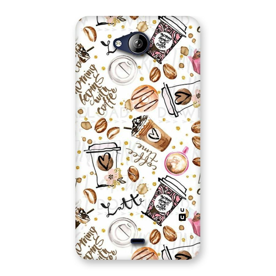 Cute Coffee Pattern Back Case for Canvas Play Q355
