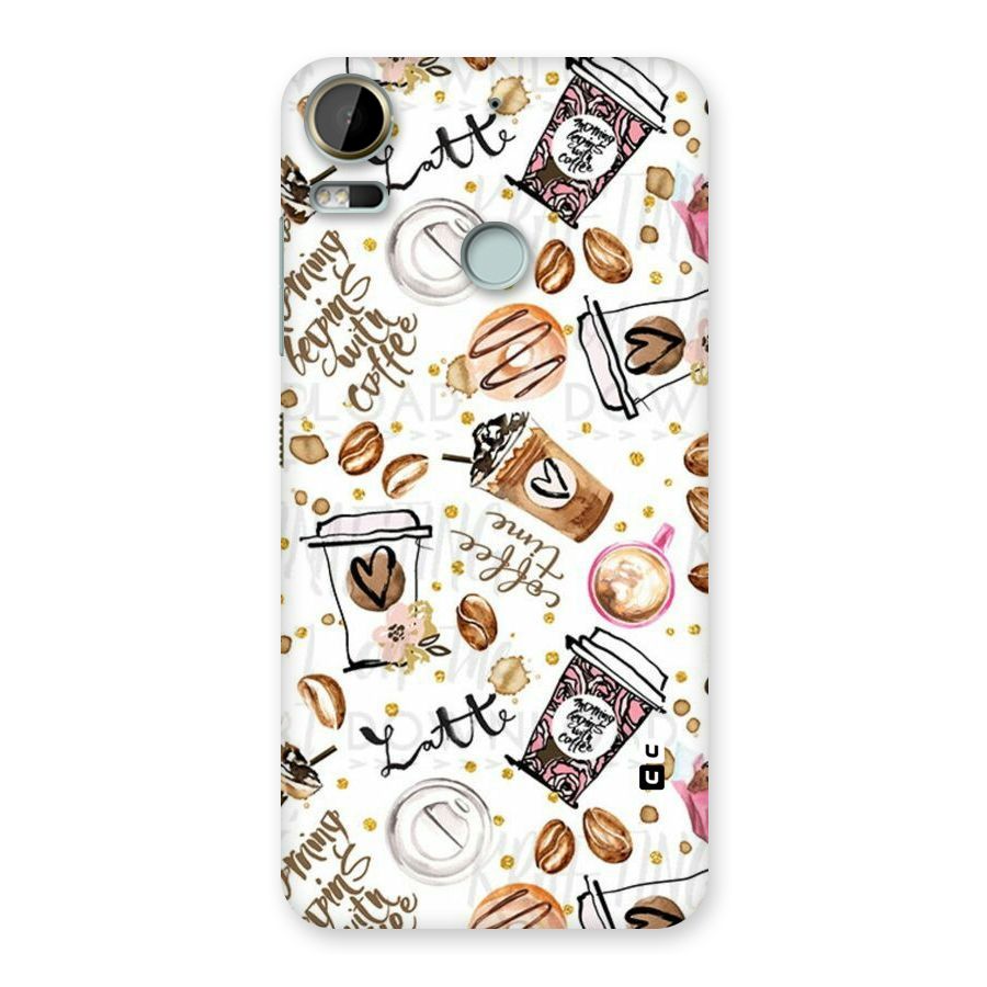 Cute Coffee Pattern Back Case for Desire 10 Pro
