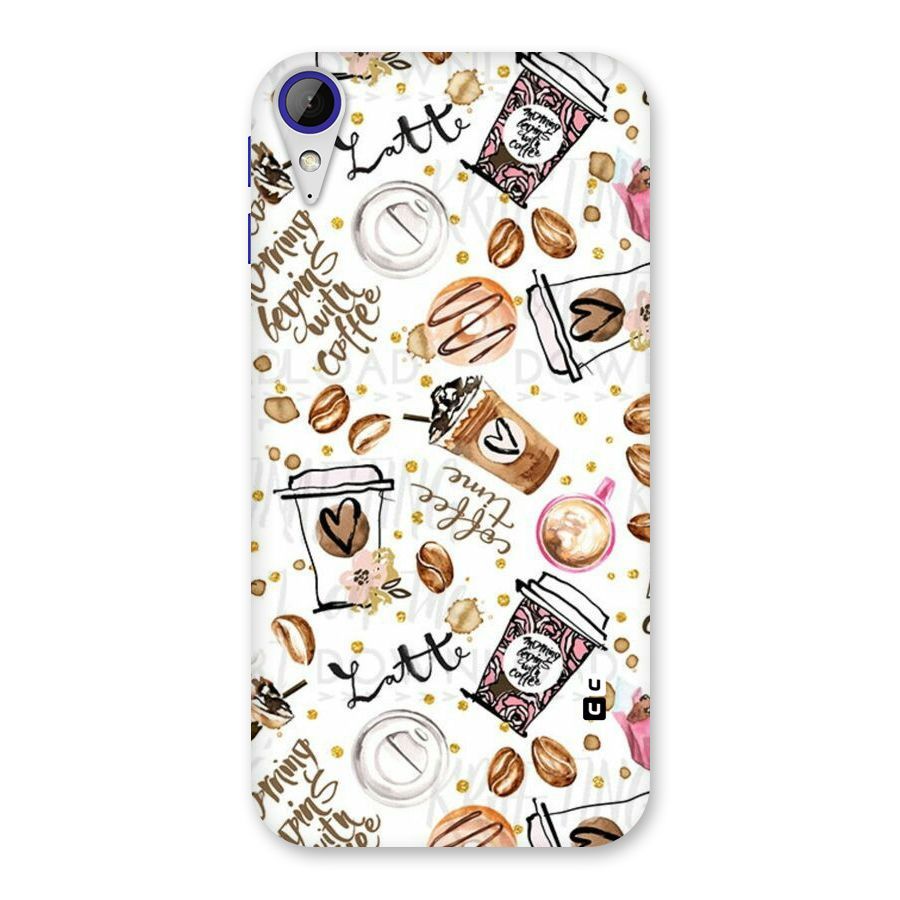 Cute Coffee Pattern Back Case for Desire 830