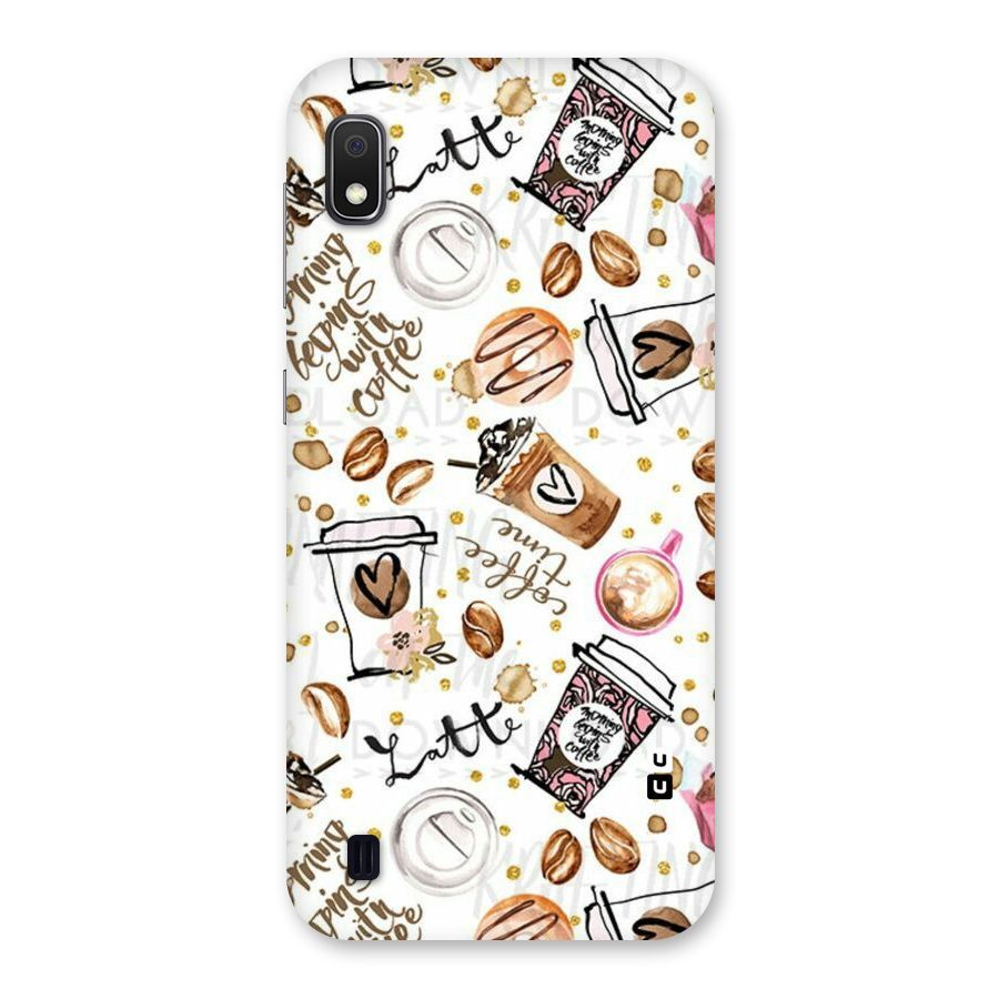 Cute Coffee Pattern Back Case for Galaxy A10
