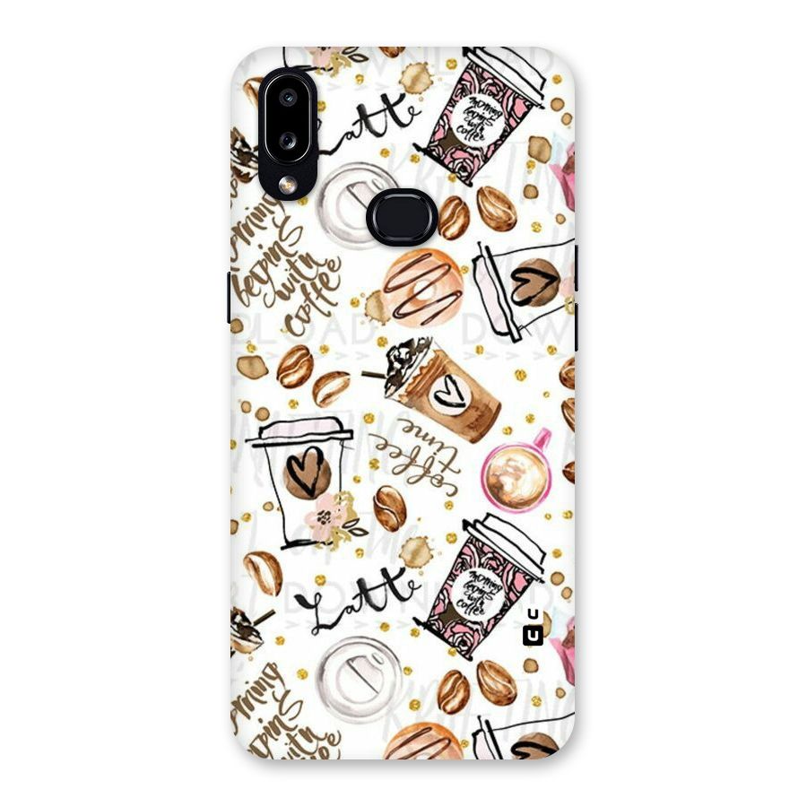 Cute Coffee Pattern Back Case for Galaxy A10s