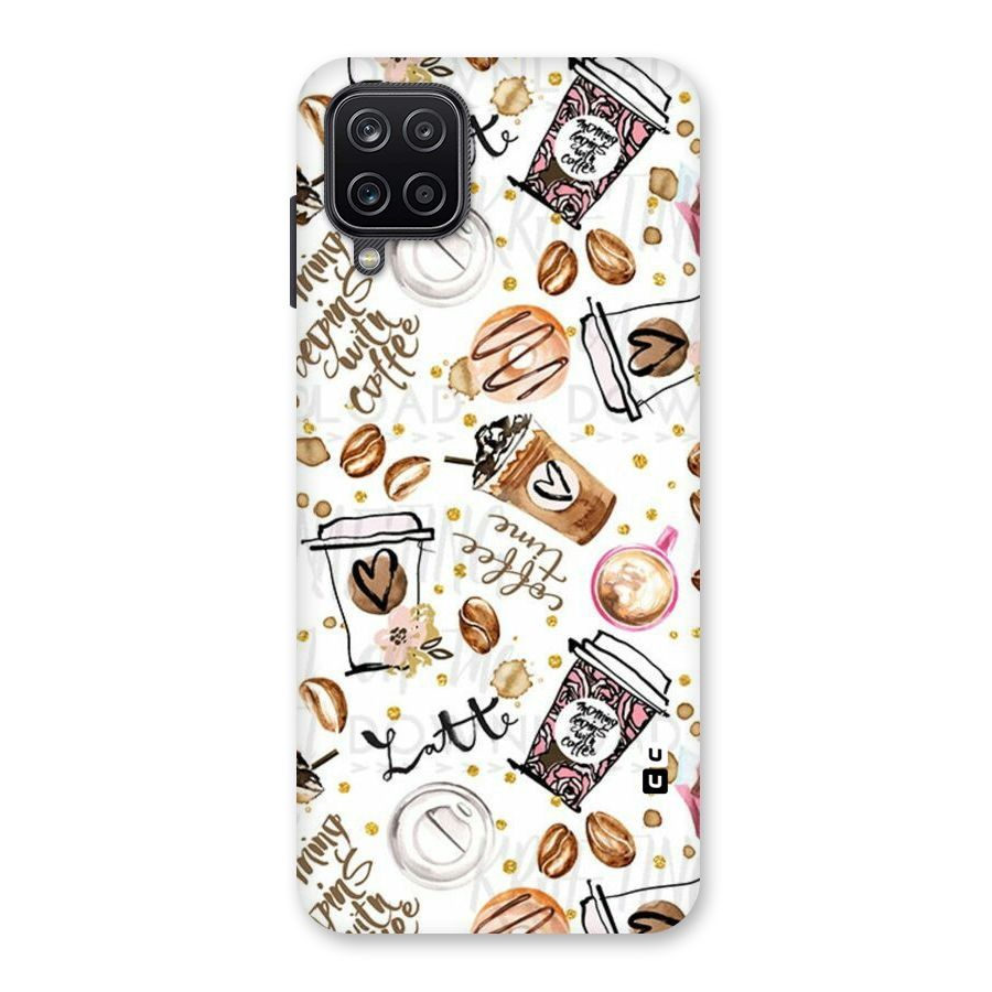 Cute Coffee Pattern Back Case for Galaxy A12